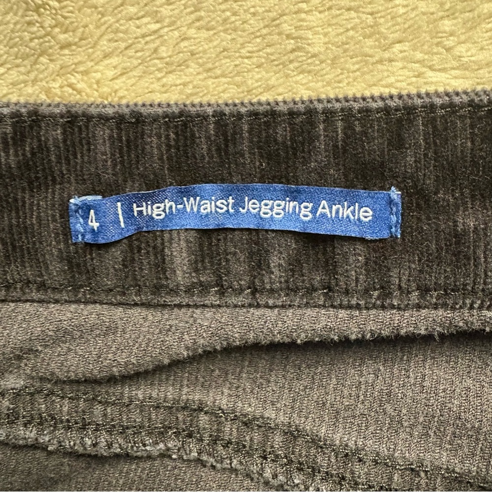 Talbots Corduroy Pants Women Sz 4 Black High Waist Jegging Ankle Stretch - Picture 2 of 9